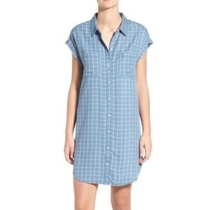 Treasure and Bond Shortsleeved Flannel Shirt Dress